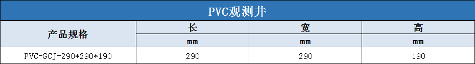 PVC观测井规格尺寸